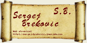 Sergej Breković vizit kartica